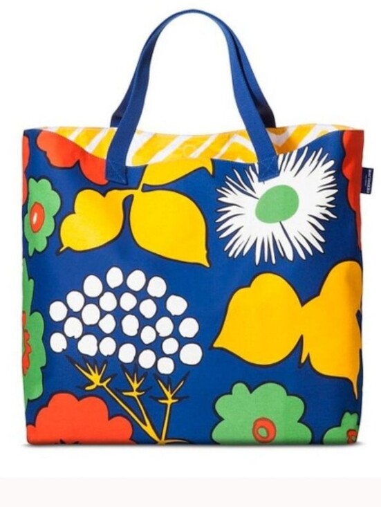 Marimekko For Target Handbags - Marimekko Kukkatori Canvas Tote Oversized Beach Bag Colorful Floral HTF Rare NWT